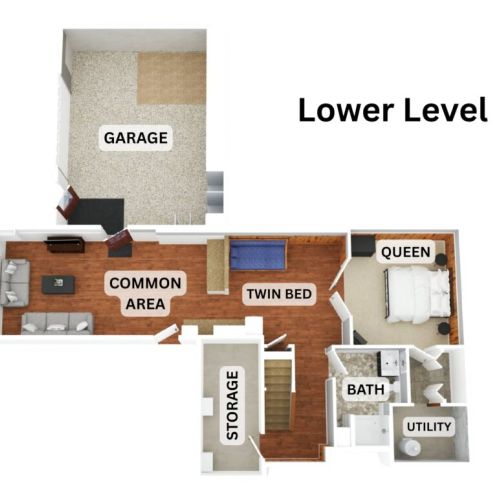 Lower level 3d floor plan