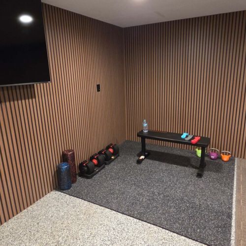 New gym in the garage game room