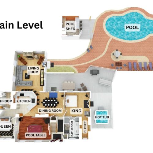 Main level 3d floor plan