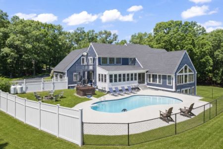 New backyard upgrade including new 6 foot white vinyl privacy fence