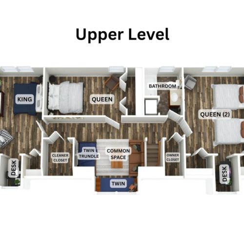 Upper level 3d floor plan
